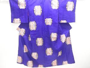 大正ロマン　花模様織り出し銘仙着物